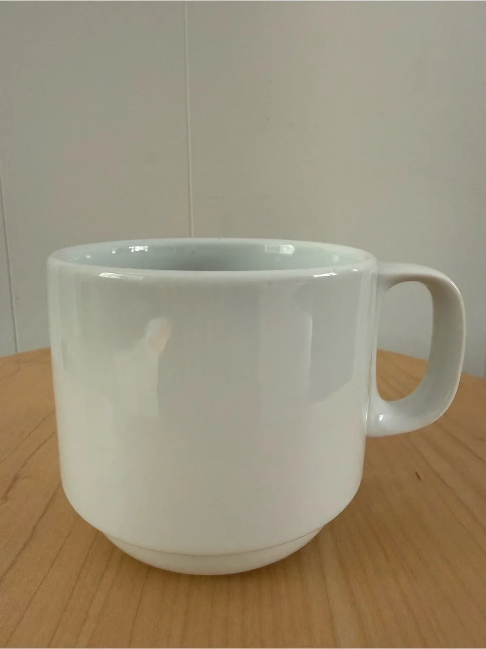 Crate&Barrel Stackable Logan White Ceramic Mugs - Set of 4